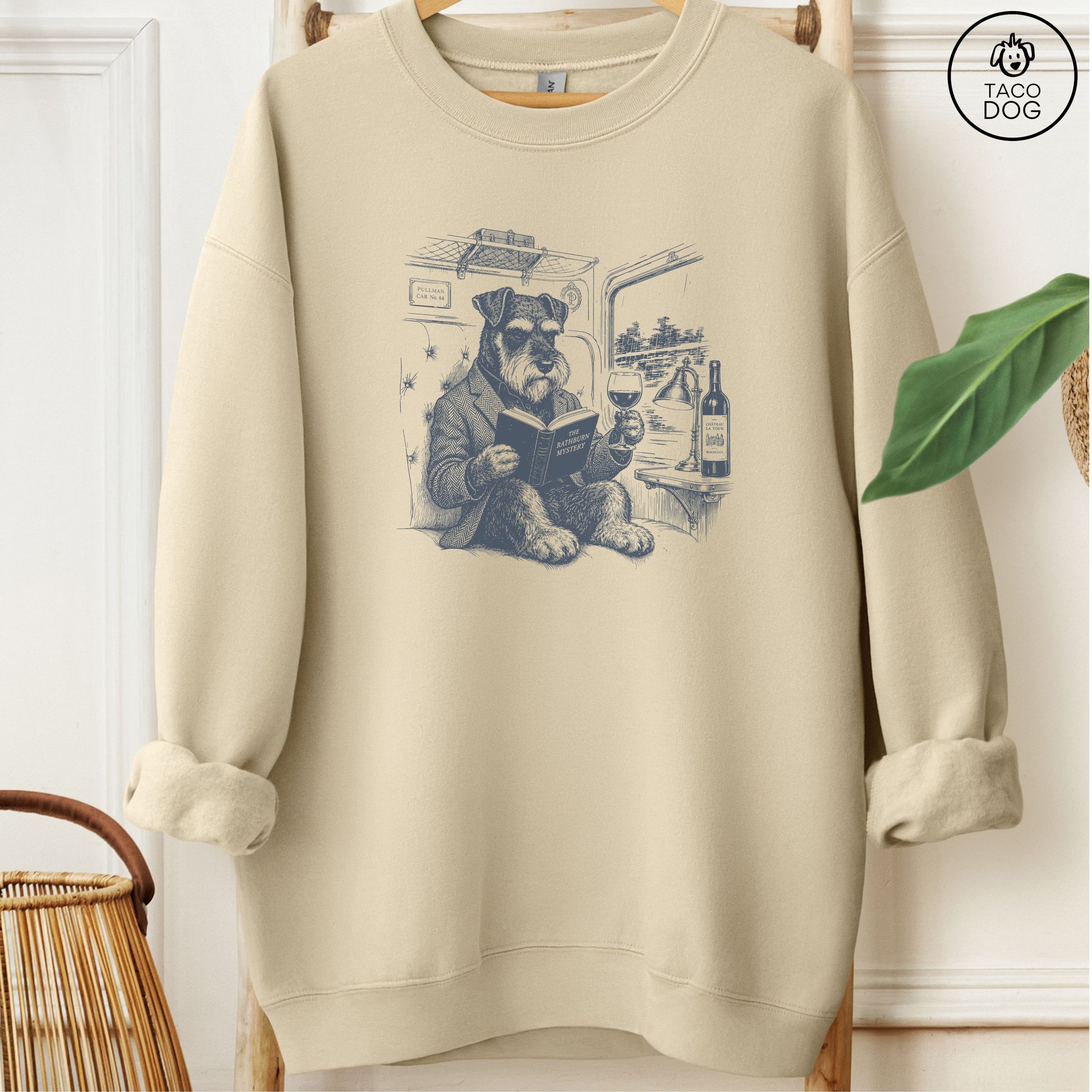 Schnauzer Night Train Sweatshirt Sand Taco-Dog