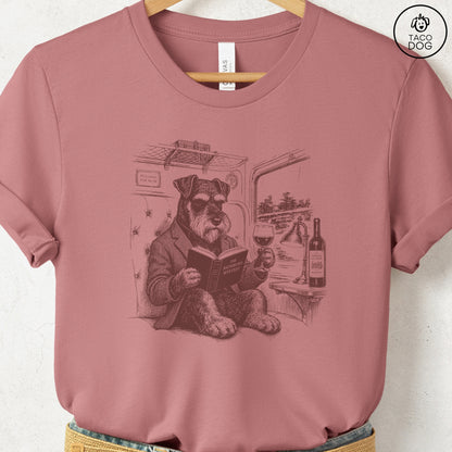 Schnauzer Night Train T-Shirt Heather Mauve Taco-Dog