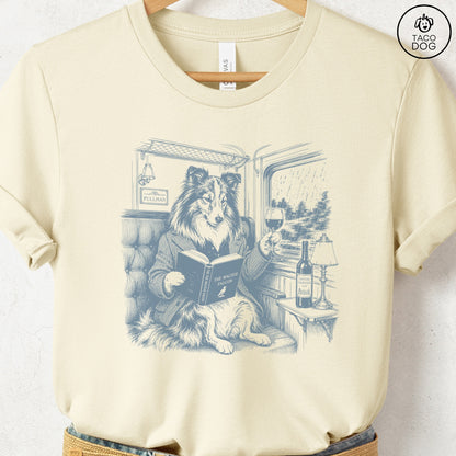 Shetland Sheepdog Night Train T-Shirt Natural Taco-Dog