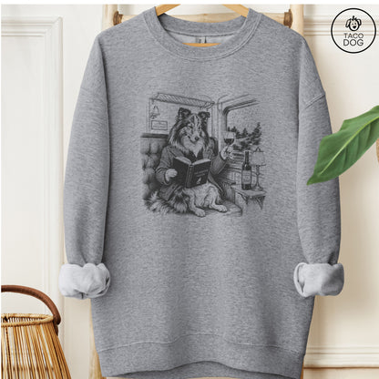 Shetland Sheepdog Night Train Sweatshirt Graphite Heather Taco-Dog