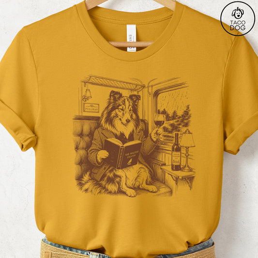 Shetland Sheepdog Night Train T-Shirt Mustard S Taco-Dog