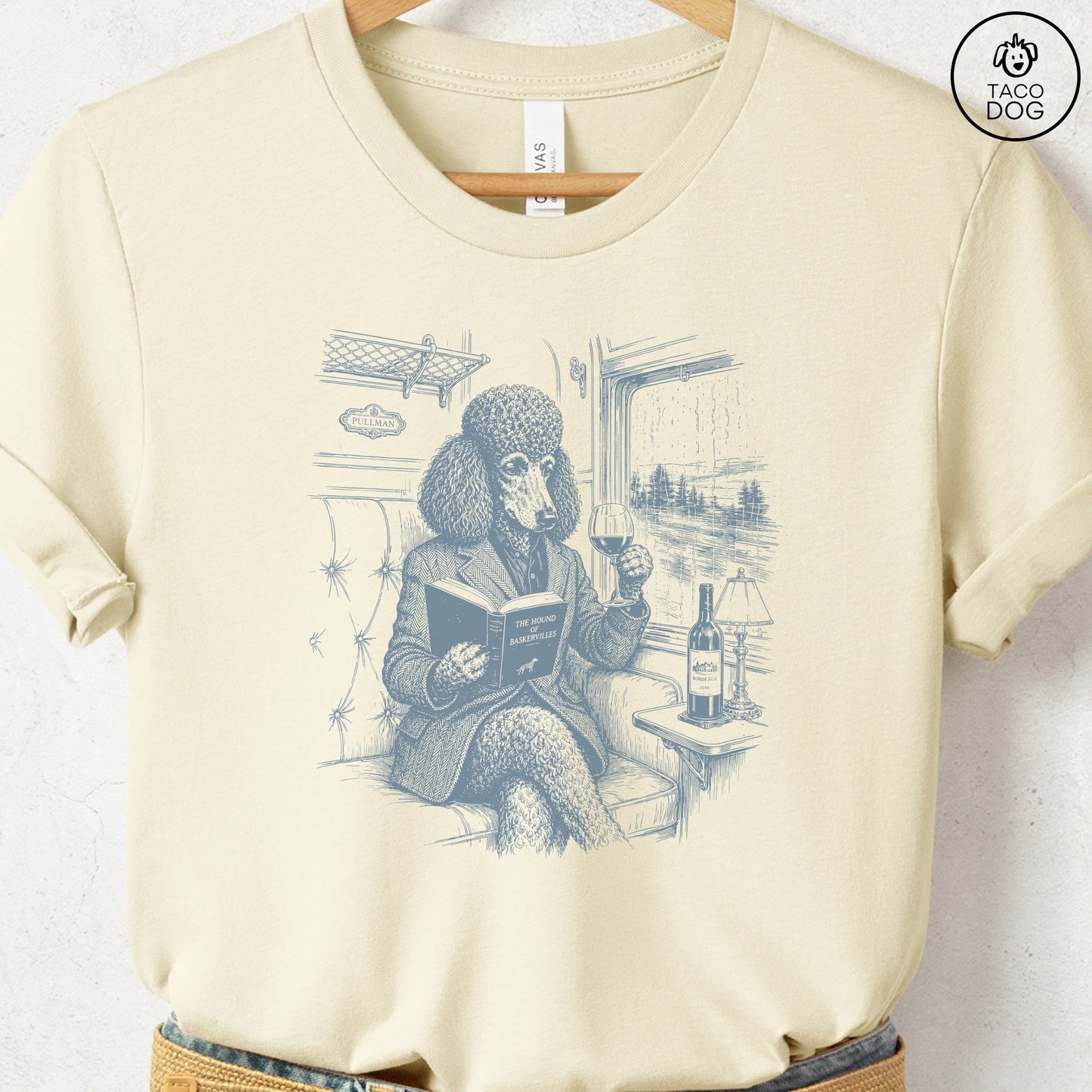 Poodle Night Train T-Shirt Natural Taco-Dog