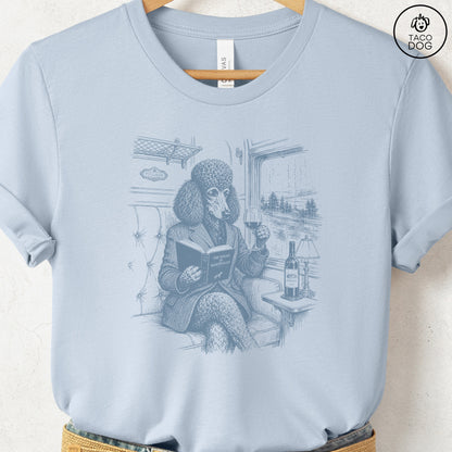 Poodle Night Train T-Shirt Light Blue Taco-Dog