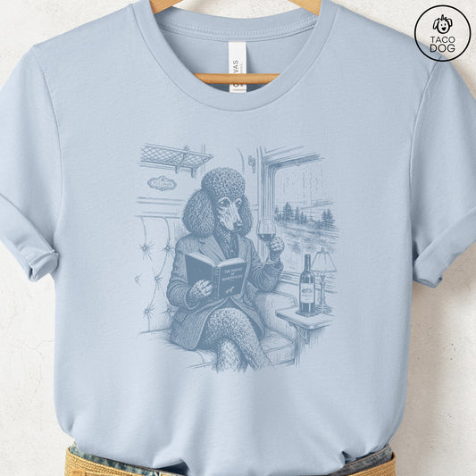 Poodle Night Train T-Shirt Light Blue Taco-Dog