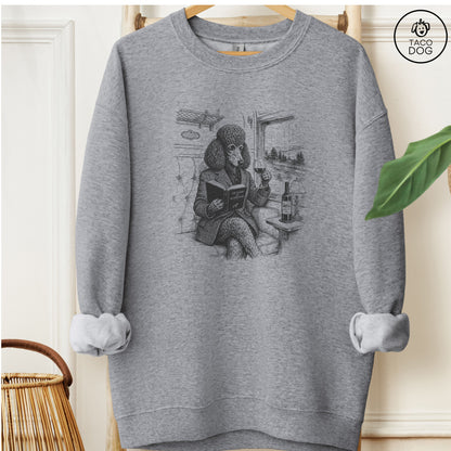 Poodle Night Train Sweatshirt Graphite Heather Taco-Dog