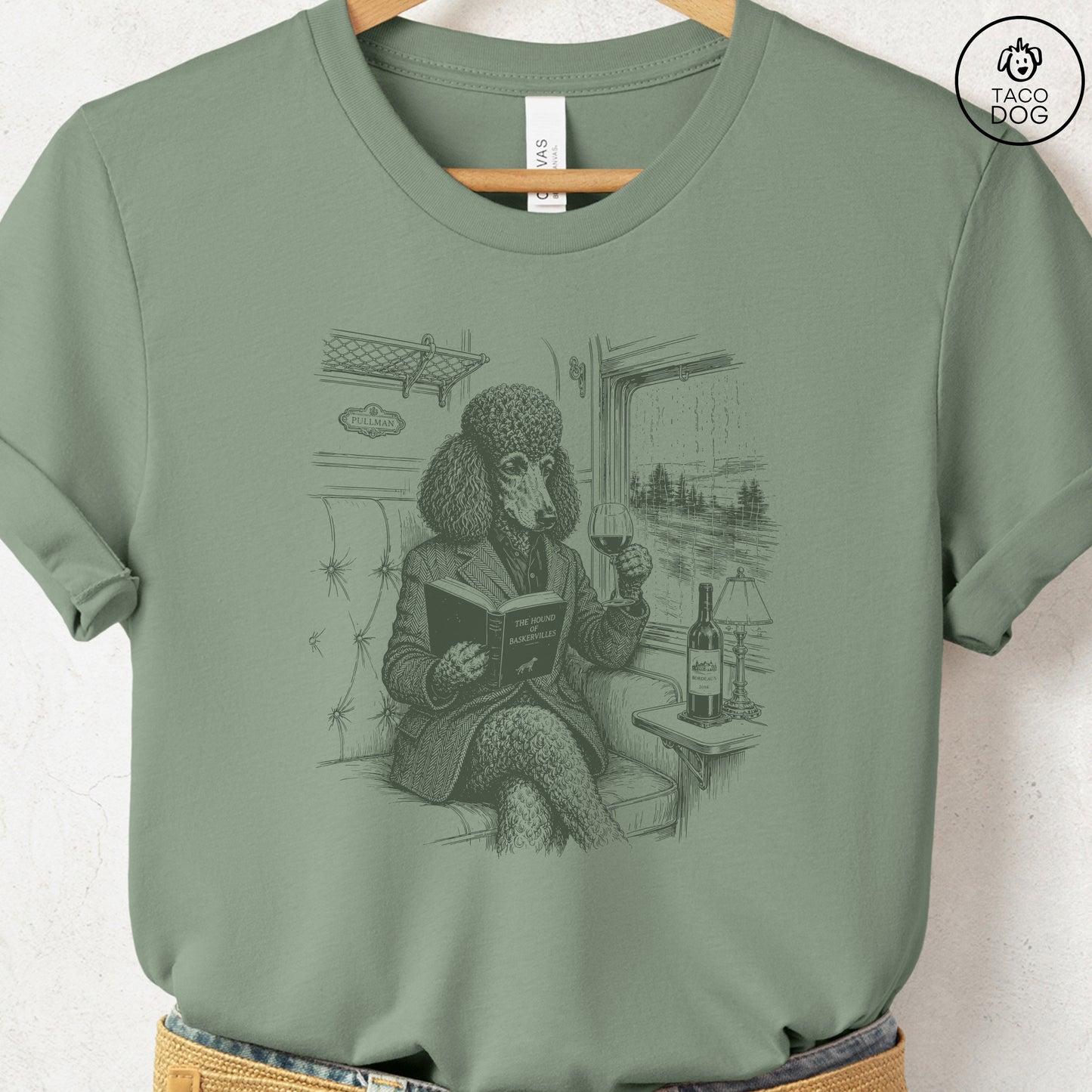 Poodle Night Train T-Shirt Sage Taco-Dog