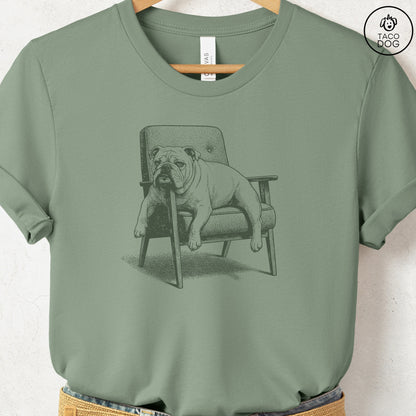 English Bulldog Occupied T-Shirt Sage S Taco-Dog
