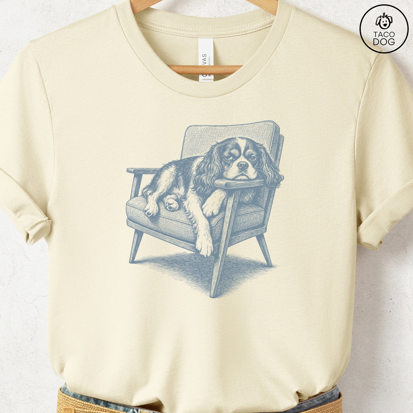 Cavalier King Charles Spaniel Occupied T-Shirt Natural Taco-Dog