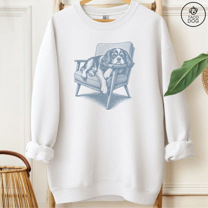 Cavalier King Charles Spaniel Occupied Sweatshirt White Taco-Dog
