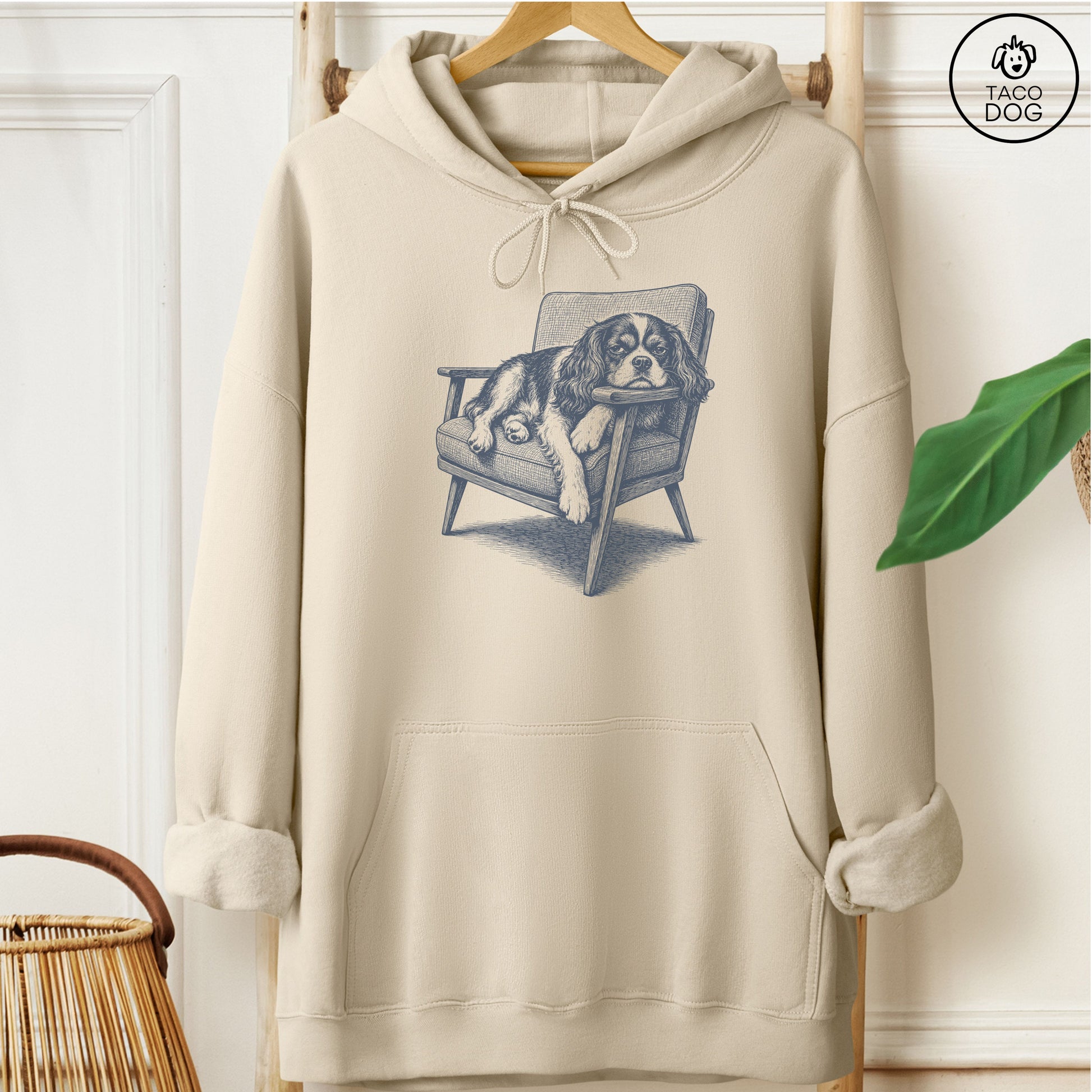 Cavalier King Charles Spaniel Occupied Hoodie Sand Taco-Dog