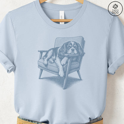 Cavalier King Charles Spaniel Occupied T-Shirt Light Blue Taco-Dog