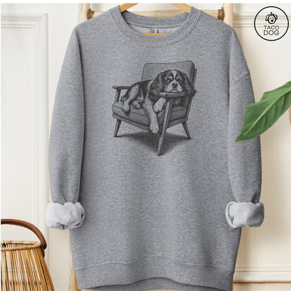 Cavalier King Charles Spaniel Occupied Sweatshirt Graphite Heather Taco-Dog