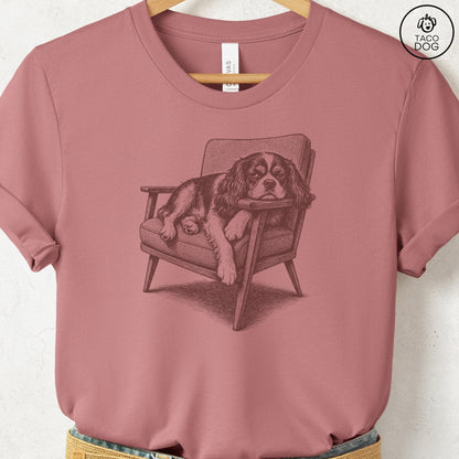 Cavalier King Charles Spaniel Occupied T-Shirt Heather Mauve Taco-Dog