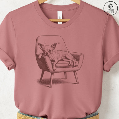 Chihuahua Occupied T-Shirt Heather Mauve S Taco-Dog