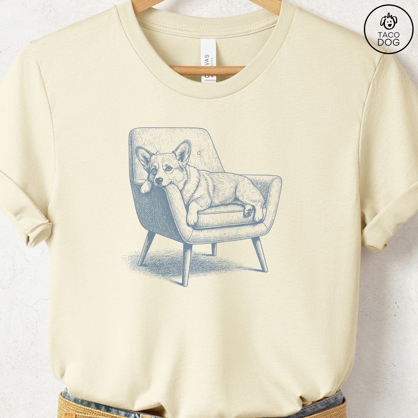 Corgi Occupied T-Shirt Natural S Taco-Dog