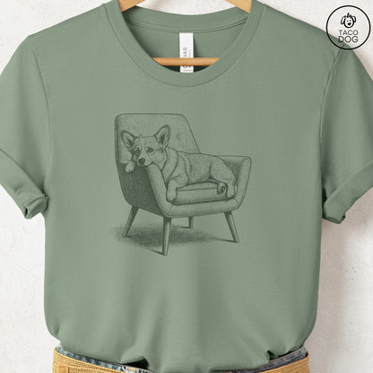 Corgi Occupied T-Shirt Sage S Taco-Dog