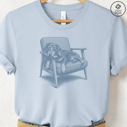 Dachshund Occupied T-Shirt Light Blue Taco-Dog