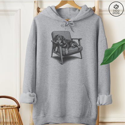 Dachshund Occupied Hoodie Graphite Heather Taco-Dog