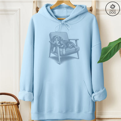 Dachshund Occupied Hoodie Light Blue Taco-Dog
