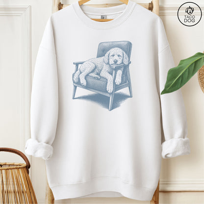 Doodle Occupied Sweatshirt White Taco-Dog