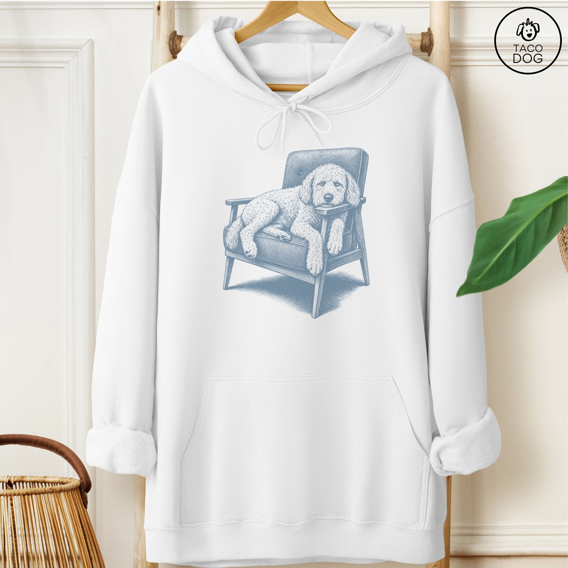 Doodle Occupied Hoodie White Taco-Dog
