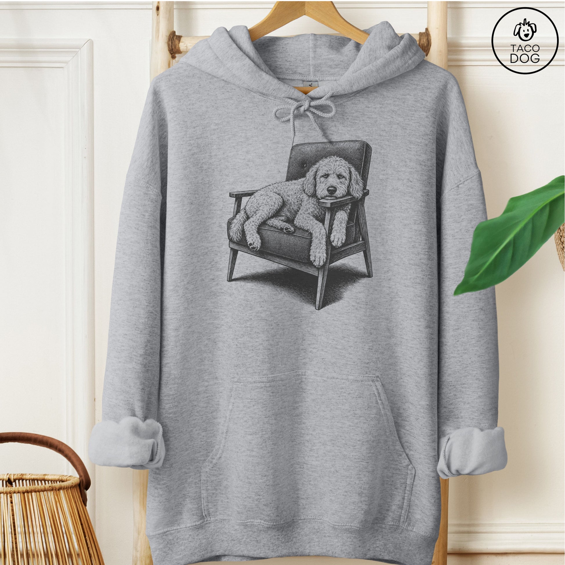 Doodle Occupied Hoodie Graphite Heather Taco-Dog