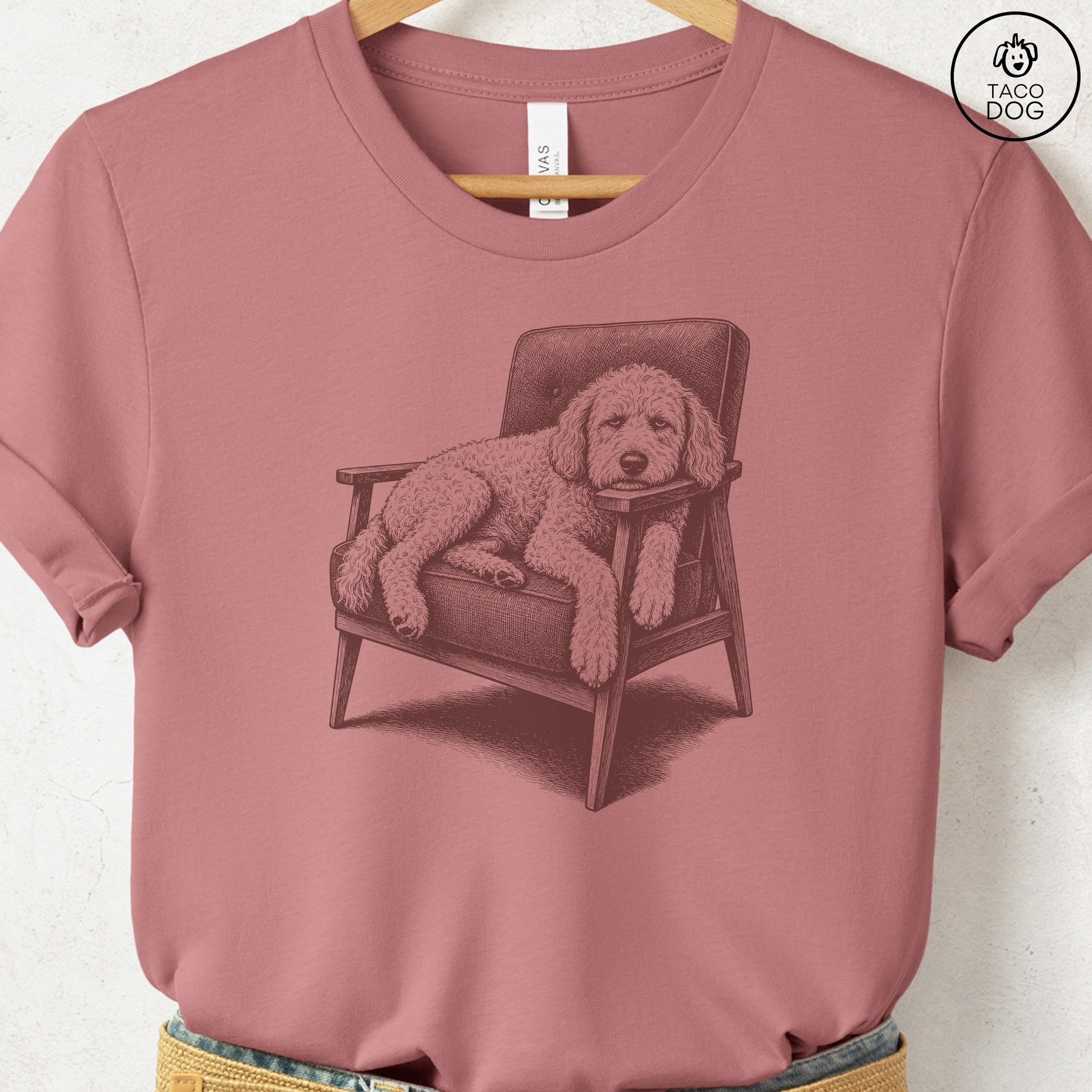 Doodle Occupied T-Shirt Heather Mauve Taco-Dog