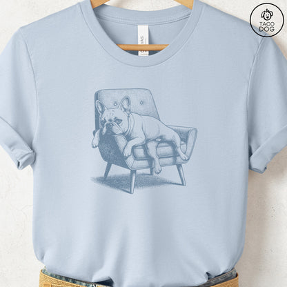 French Bulldog Frenchie Occupied T-Shirt Light Blue S Taco-Dog