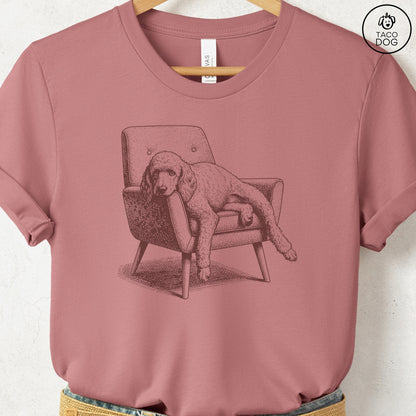 Poodle Occupied T-Shirt Heather Mauve S Taco-Dog