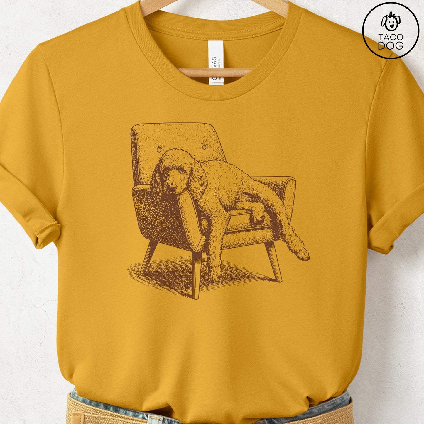 Poodle Occupied T-Shirt Mustard S Taco-Dog