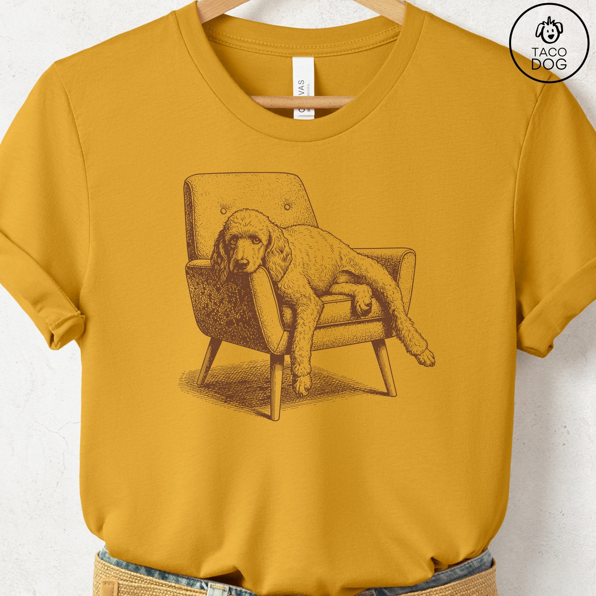 Poodle Occupied T-Shirt Mustard S Taco-Dog