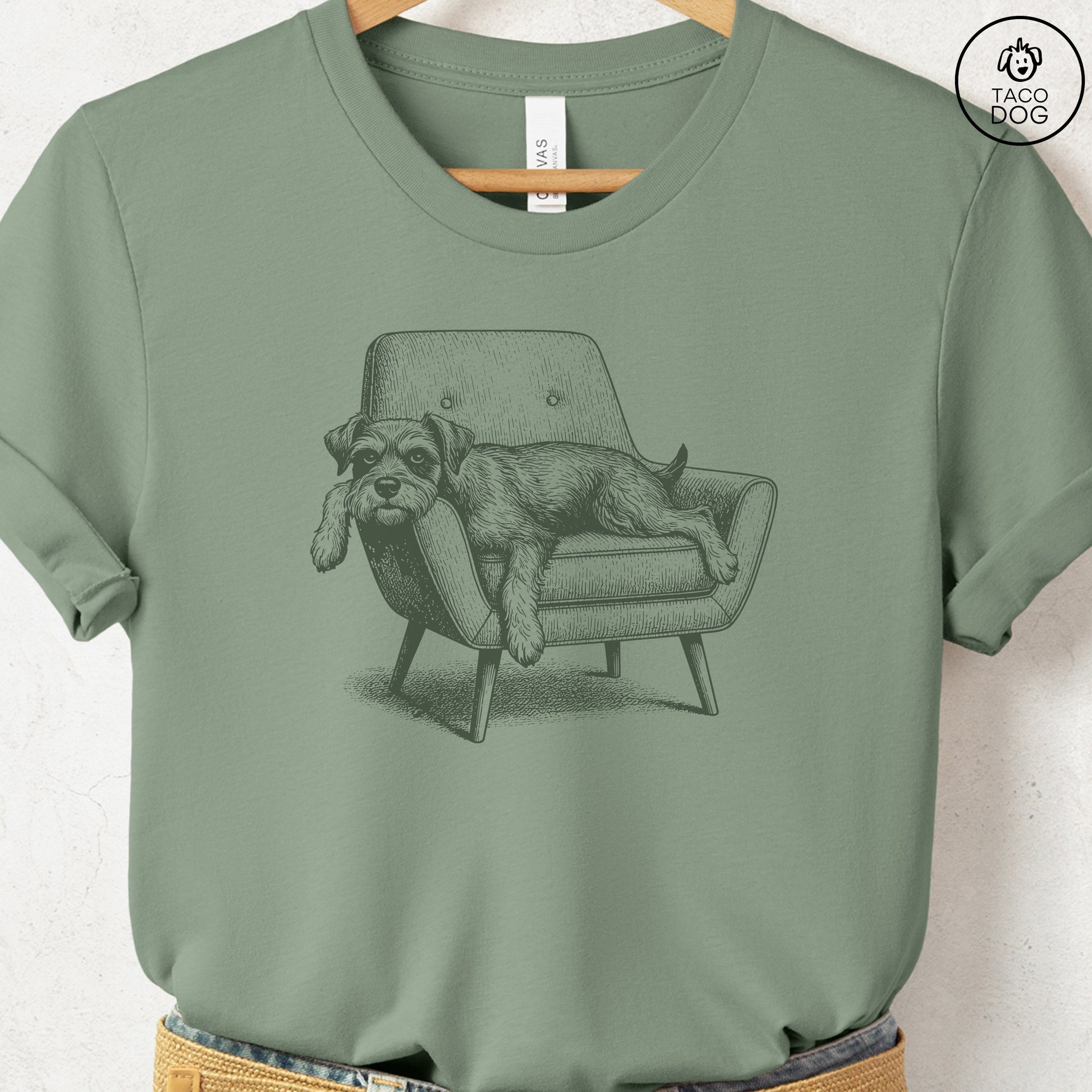 Schnauzer Occupied T-Shirt Taco-Dog
