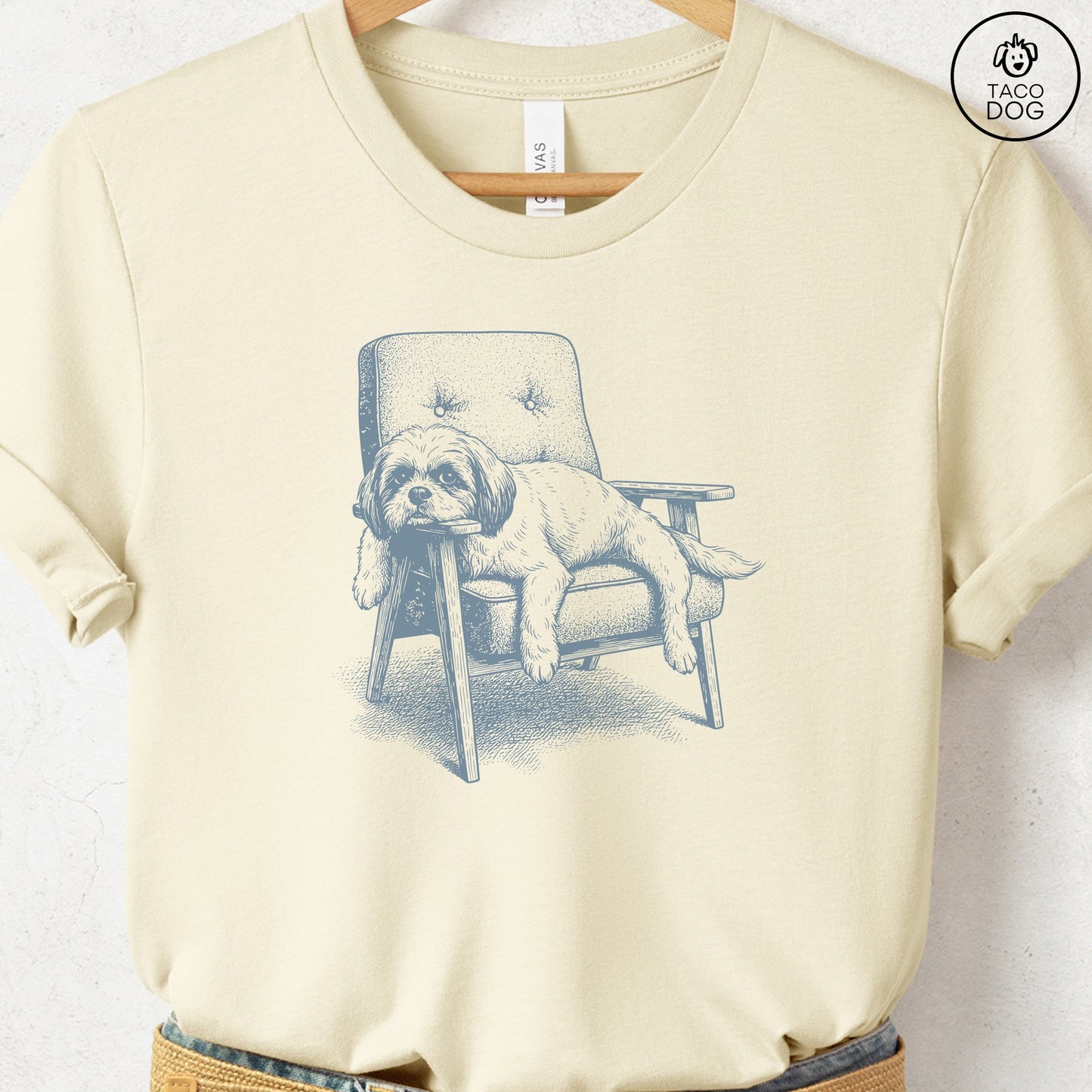 Shih Tzu Occupied T-Shirt Natural S Taco-Dog
