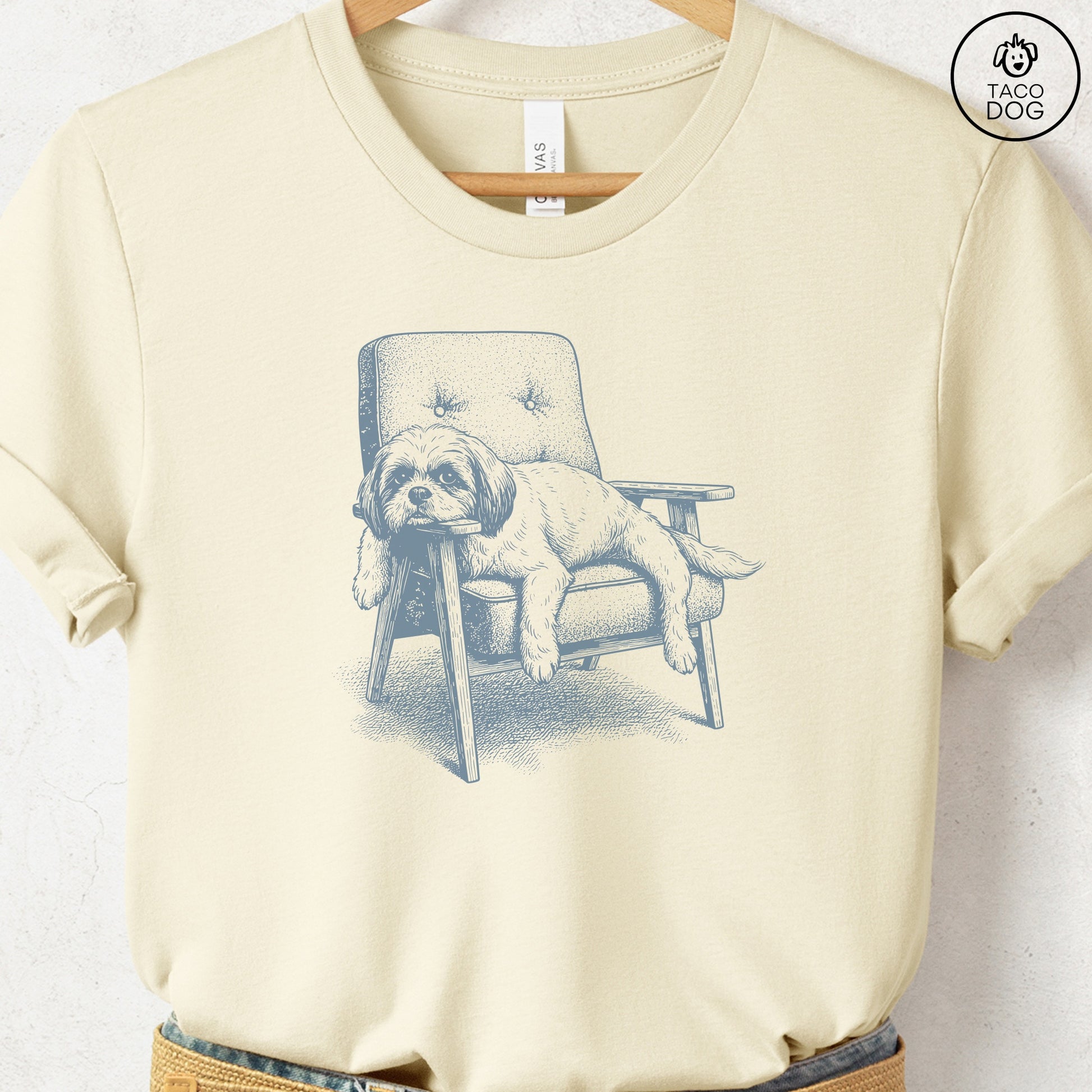 Shih Tzu Occupied T-Shirt Natural S Taco-Dog