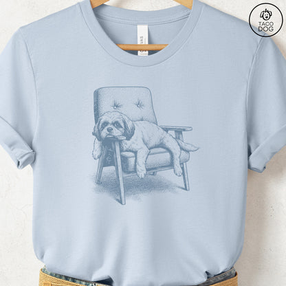 Shih Tzu Occupied T-Shirt Light Blue S Taco-Dog