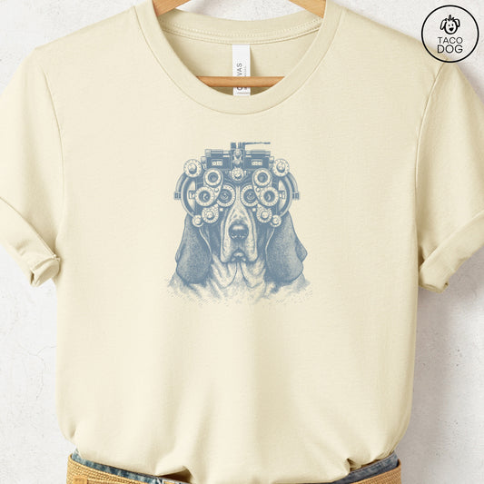 Basset Hound Optometrist T-Shirt Natural Taco-Dog