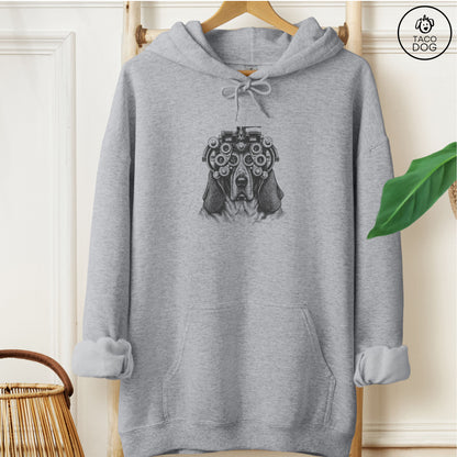Basset Hound Optometrist Hoodie Graphite Heather Taco-Dog