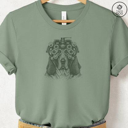 Basset Hound Optometrist T-Shirt Sage Taco-Dog
