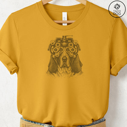 Basset Hound Optometrist T-Shirt Mustard Taco-Dog