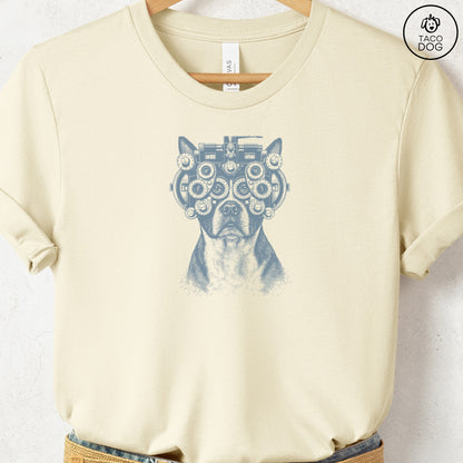 Boston Terrier Optometrist T-Shirt Natural Taco-Dog