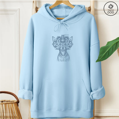 Chihuahua Optometrist Hoodie Light Blue Taco-Dog