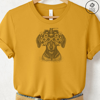 Dachshund Optometrist T-Shirt Mustard Taco-Dog