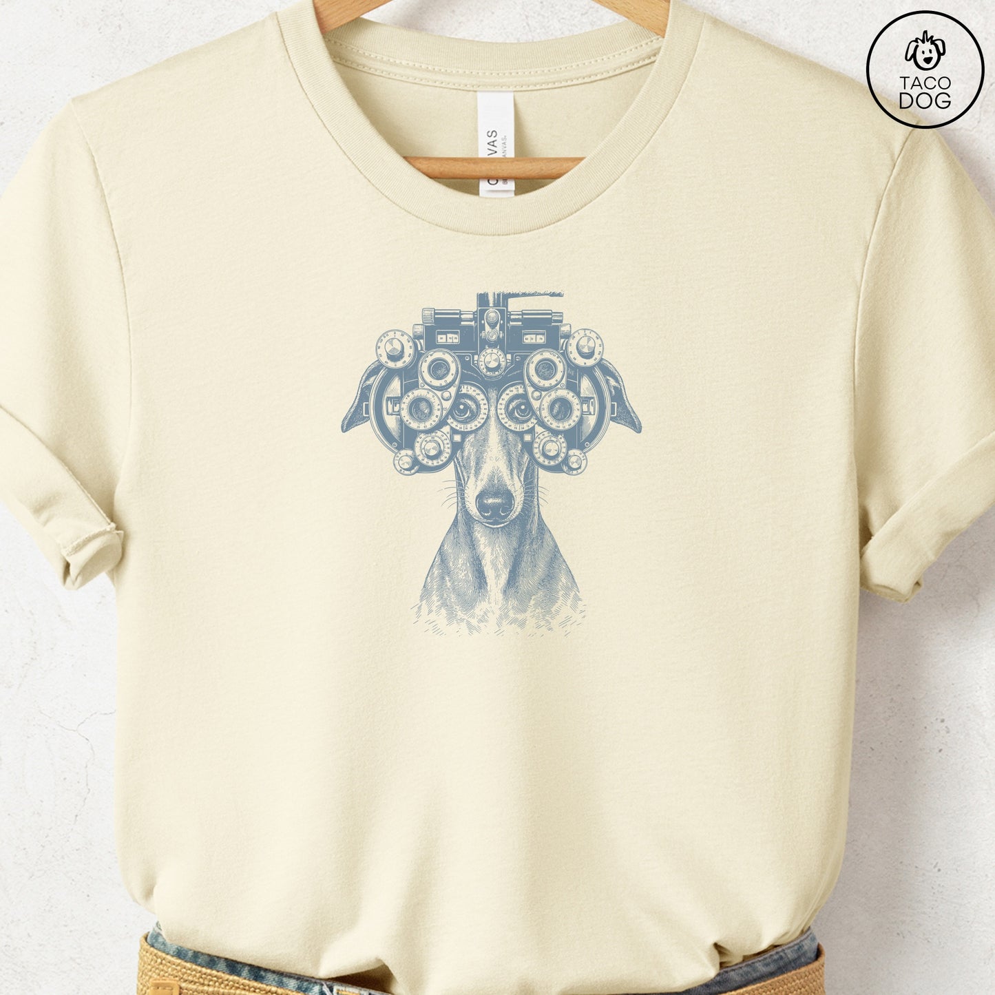 Italian Greyhound Whippet Optometrist T-Shirt Natural Taco-Dog