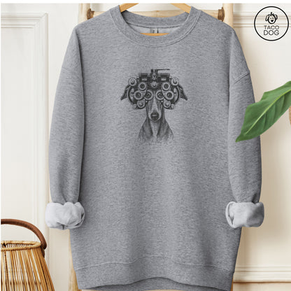 Italian Greyhound Whippet Optometrist Sweatshirt Graphite Heather Taco-Dog