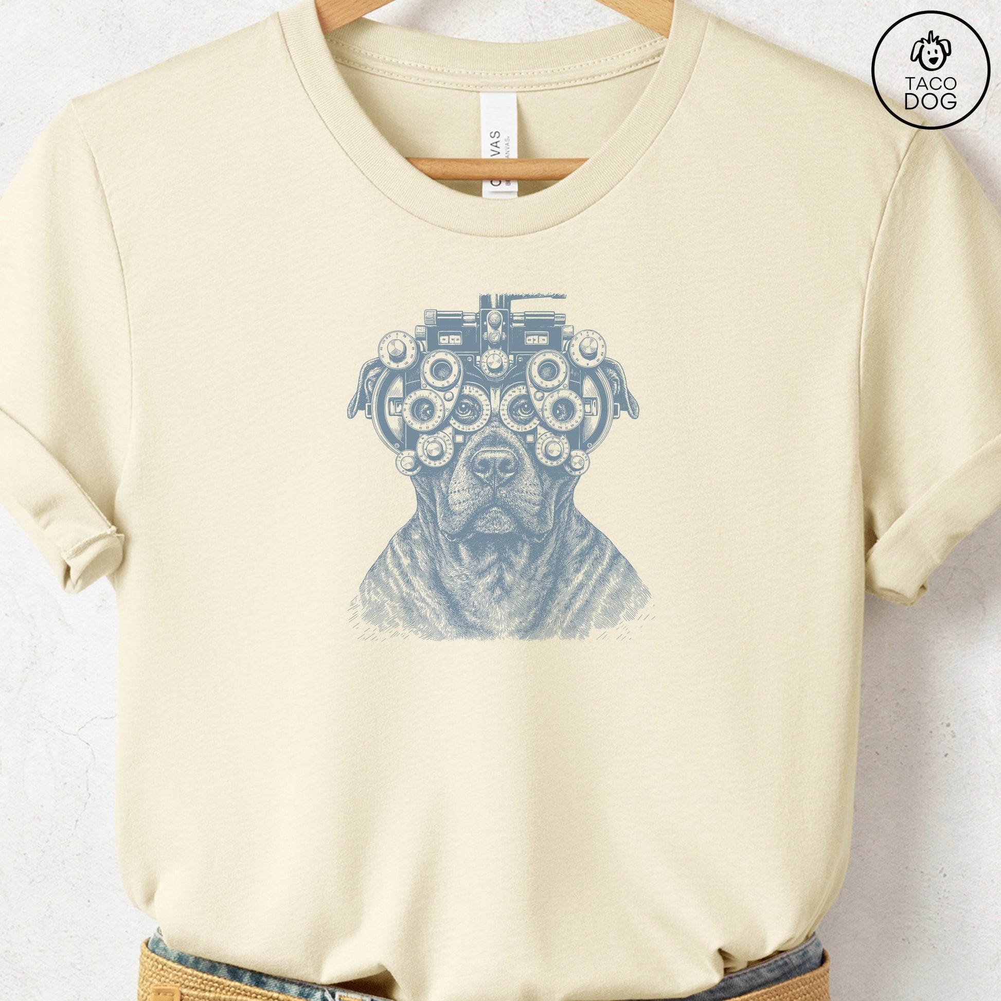 Pitbull Optometrist T-Shirt Natural Taco-Dog