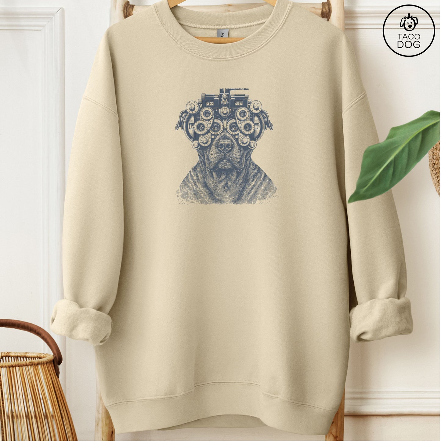 Pitbull Optometrist Sweatshirt Sand Taco-Dog