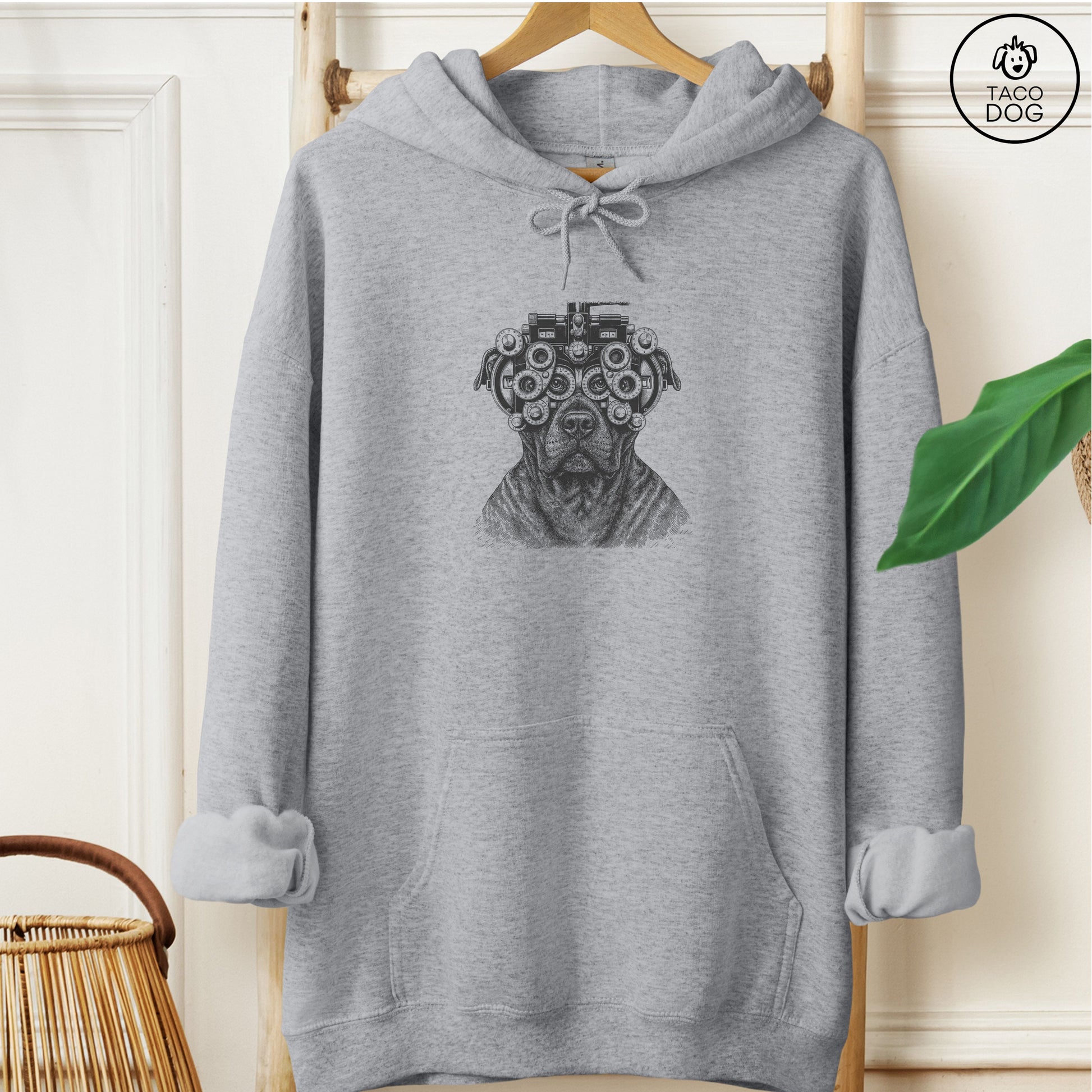 Pitbull Optometrist Hoodie Graphite Heather Taco-Dog