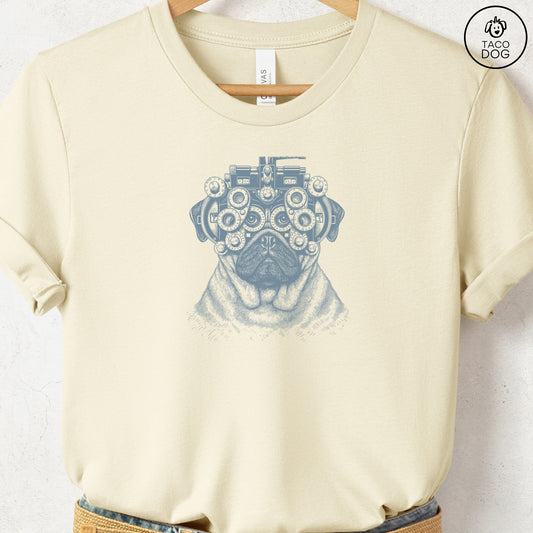 Pug Optometrist T-Shirt Natural Taco-Dog