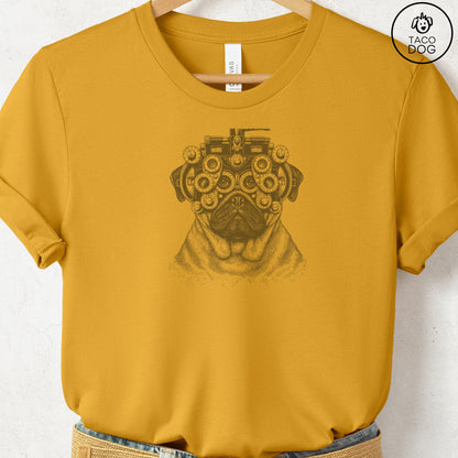 Pug Optometrist T-Shirt Mustard Taco-Dog