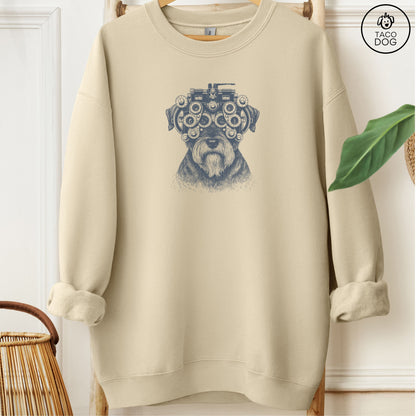 Schnauzer Optometrist Sweatshirt Sand Taco-Dog